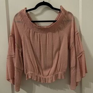 Pink off the shoulder shirt